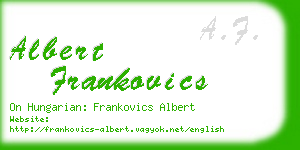 albert frankovics business card